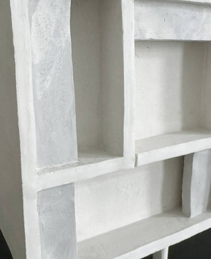 Plastered White Cube Table Lamps