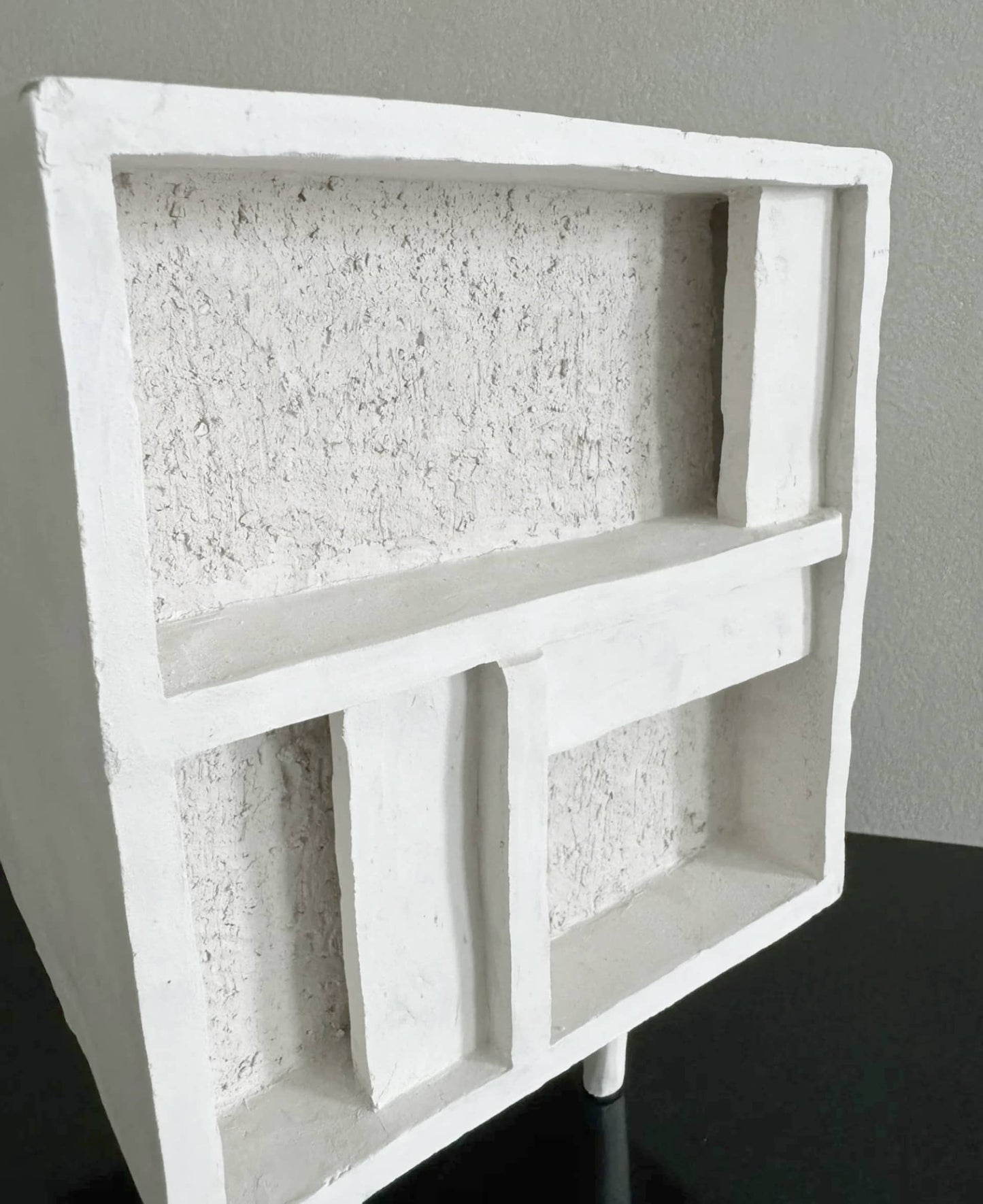 Plastered White Cube Table Lamps
